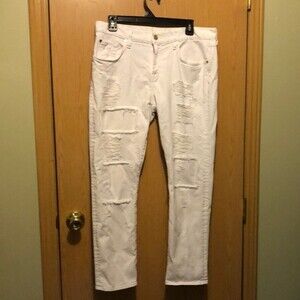 7 for all mankind white denim jeans size 30